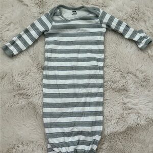 Striped Gray Baby Gown